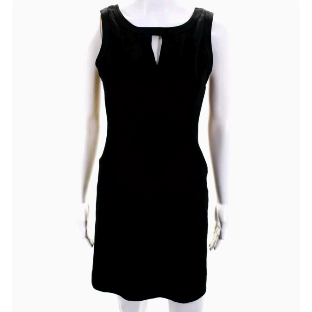 YOANA BARASCHI ANTHROPOLOGIE SLEEVELESS SOLID PRINT A LINE DRESS BLACK SIZE XS